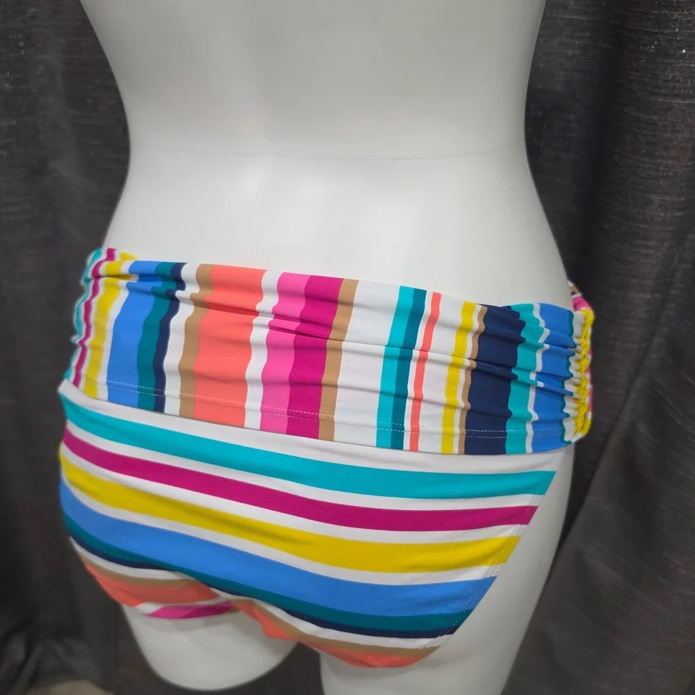 Bleu Rod Beattie Women Multicolor‎ Striped Underwire Bikini Set 36D Size 10 NWT